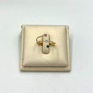 ANEL AJUSTÁVEL TRÊS ZIRCONIAS